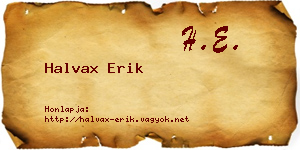 Halvax Erik névjegykártya